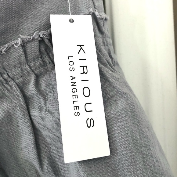 NWT Kirious 100% Cotton Light Gray Tiered Mini Skirt - Picture 3 of 6